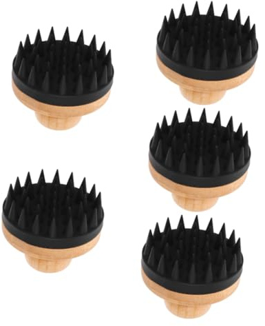 Baluue 5 Pièces Brosse à Shampoing Shampouineuse Shampooing Brosse De Pour Cheveux Masseur De Cheveux Brosse Pour Cuir Chevelu Exfoliant Du Cuir Chevelu Laveur De Tête Black ，