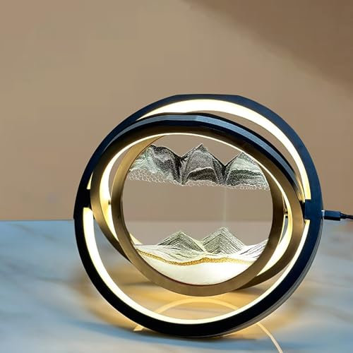 Sablier Decoratif LED Paysage De Sable Lampe Cadre Sable Mouvant Peinture Sable Qui Coule Sablier Decoratif Sablier Coule Convient Pour Kits De Sable Pour Enfants Adolescents Adultes Cadeaux(E)