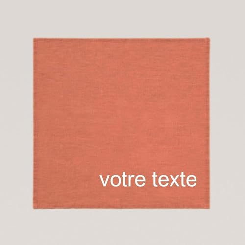 Personalisierte Stoffserviette mit Namen- und Textstickerei – maschinenwaschbar (Terrakotta)