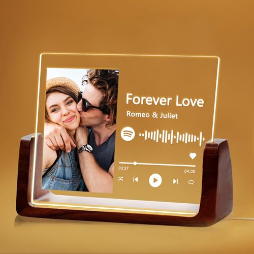 toyofmine Placa Spotify Personalizada -Regalos Personalizados con Foto | y Código de Spotify Regalo para Mujer Pareja Novio San Valentín Aniversario Navidad (4 tamaños: 15-25 cm)