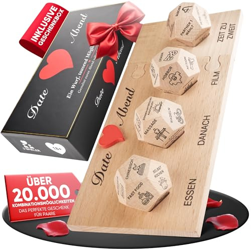 Date Ideen Würfel für Paare - Jahrestag Geschenk für Ihn & Sie | Partner und Pärchen Geschenke für Frauen und Männer Freund & Freundin für Weihnachten, Valentinstag, Hochzeitstag, Nikolausgeschenk