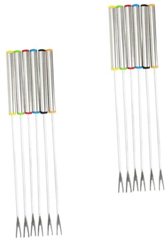 Cabilock 12pcs Stainless Steel Dipping Silverware Fondue Dipping Forks Fruit Forks for Home Restaurant Party