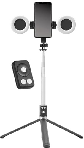 Générique Phone Tripod with Light, 67 Inch, Portable, Wireless Remote, Compatible with Most Smartphones, Black