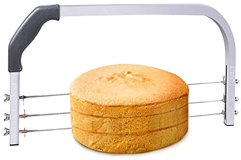 Taglierina professionale regolabile con fili in acciaio inox e manico livellatore per torte e affettatrice per cottura