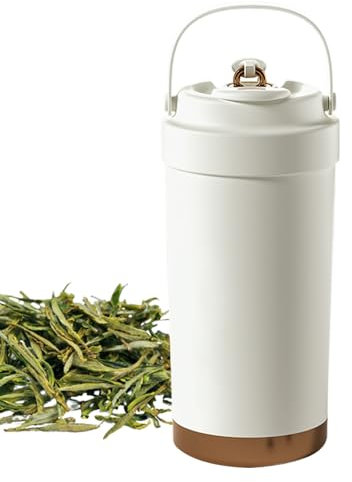 Générique Ceramic Coffee Tumbler, Leakproof Mug with Lid, 3.0x3.0x7.5 inches 500ml Water Bottle, Ergonomic Grip Handle, Multi Purpose Drinks Cup for Camping, Travel and Outdoor Use