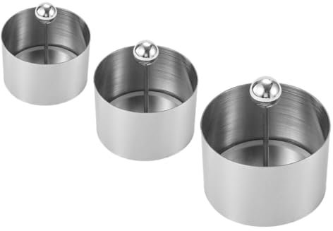 Mikinona Molde Redondo De Acero Inoxidable Para Emplatado De Platos Fríos Moldeador Con Superficie Antiadherente Para Cocina Fácil Limpieza Con Empujadores Utensilios Para Presentación