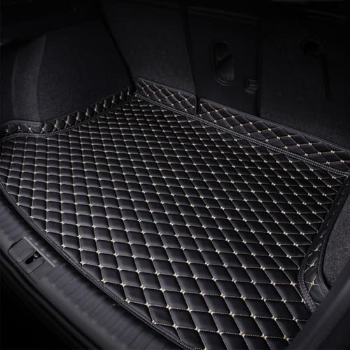 FNUQKREF Tappetino Bagagliaio Auto per Chery JAECOO J7 2023 2024 2025, Pelle Sintetica Impermeabile Anti-Graffio & Antiscivolo Protezione Totale Auto Accessori, Black-Beige