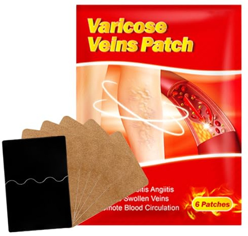 Beinschwellungspflaster, 6 Stück Besenreiser Abdeckung Patch, Natürliche Beruhigende Aufkleber, Sanfter Concealer für Fußbeschwerden, Hautentlastung Unterstützung, Frauen, Männer, Ältere Menschen