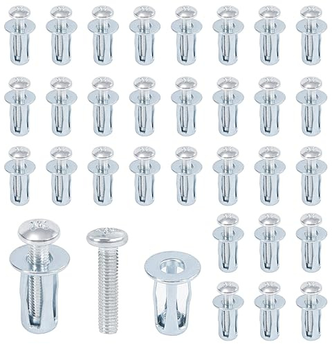 Yesaler Écrous à Pétales de Vis D'expansion M5x25 Écrou Creux Galvanisé Chevilles à Expansion pour Revêtement en Aluminium 30 Pièces