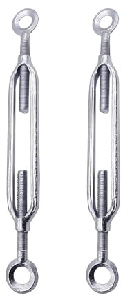 2 Pack M12 Eye & Eye Turnbuckles, 304 Stainless Steel Rigging Hardware for Secure & Tamper Proof Tensioning (Marine, Safety Railings)