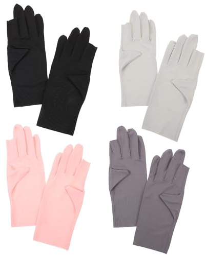 HEALEEP de Guantes de Protección UV sin Dedos 4 Pares para Manicura Material Chinlon, Previenen Callos y Permiten Movimiento Libre, para Cuidado de Uñas