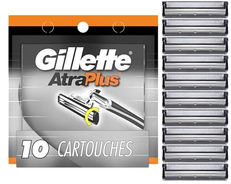 Gillette AltraPlus Mens Razor Blade Refills, 10 Count, Lubra-Soft Strip for Smoothness and Comfort
