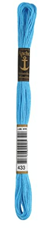 Anchor Sticktwist 4635000-00433 blau-türkis Stickgarn, 100 % Baumwolle