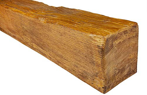 DECO WOOD Deckenbalken ED104 aus Polyurethane, 2m Länge, PU Balken Holzoptik (hellbraun - 17x19cm) Innendekor Dekobalken Rohrabdeckung