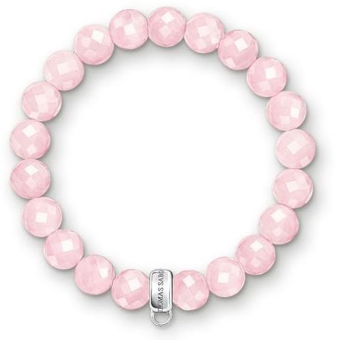 Thomas Sabo Damen-Armband Charm Club 925 Silber Quarz rosa 15.5 cm - X0191-034-9-L15,5