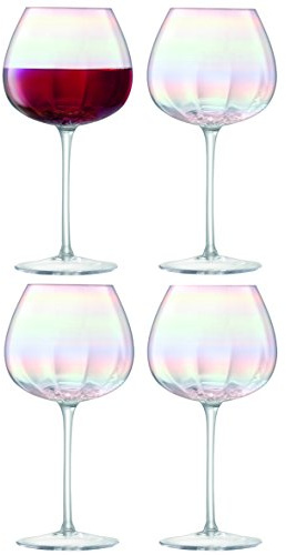 LSA International Rotweinglas, Glas, Mother of Pearl, 4 Stück (1er Pack), 4
