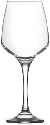 LAV 6x Clear 400ml Lal Red Wine Glasses - Large Glass White Rose Long Stem Cocktail Party Drinking Goblet Gift Set