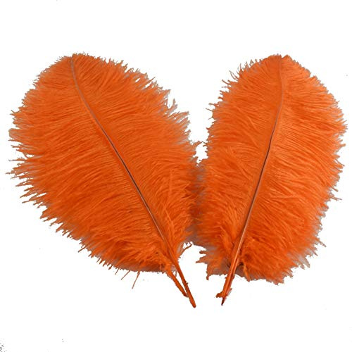 Sowder Lot de 5 plumes d'autruche décoratives de 40 à 45 cm (orange)