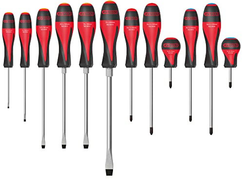 KS Tools - 922.6080 - Jeu de 12 tournevis ULTIMATE - Fente, PH, PZ - Manche ergonomique tri-matière - Lame acier trempé - Résistant aux produit chimiques - Chrome vanadium - Vissage professionnel