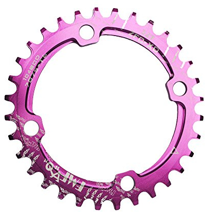 UPANBIKE Bike étroit Large Plateau de pédalier 104 BCD Forme Ronde Unique Chaîne Bague 32T 34T 36T 38T(32T,Violet)