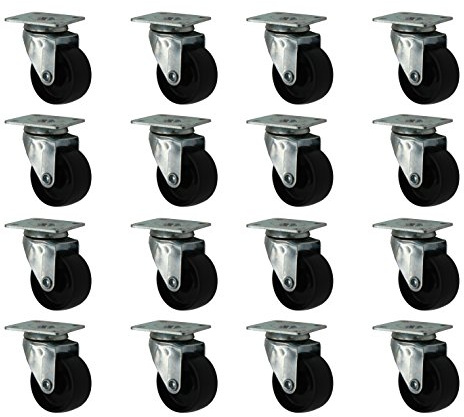 16 Stück 40 mm Möbelrollen Lenkrollen Transportrollen Laufrollen Kunststoffrad