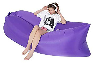 BANGSUN Tragbare aufblasbare Liege, wasserdicht, Luftsofa mit Paket, Violett