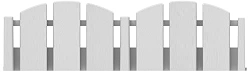 EasyFlex, Landschaftseinfassung ohne Graben, mit Verankerungsspikes, 11,4 cm Hohe dekorative Rasenkante im Adirondack-Holzdesign, Gartenumrandung, 4,6 m Set, Grau