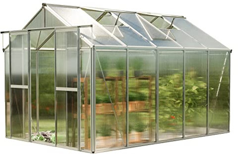 GFP Serre Saphir 5 Cadre Aluminium 259x322 cm Plaques Double paroi 6 mm indéformables & résistantes aux intempéries