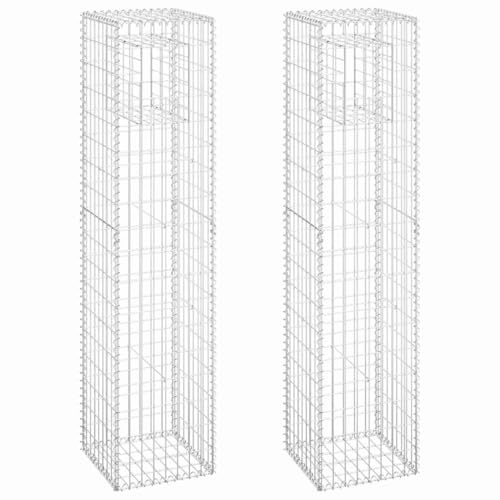 vidaXL Gabionensäulen 2 Stk. 40x40x180 cm Eisen