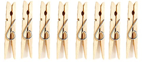 Wood Clothes Pegs 8.2cm Jumbo Wooden Clothespins Untreated Wood Clothespins 100% Biodegradable and Compostable For Hanging Clothes And Handicrafts Pack of 72.
