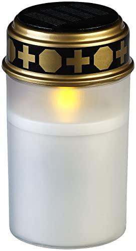 PEARL LED Solar Grave Light with Flickering Light and Battery, 12.5 cm, White (Grave Lantern LED Solar)