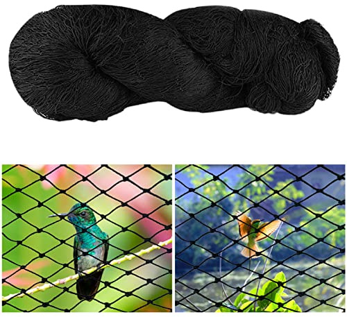 TOPJOWGA Anti-fågelnät, 7,5 m x 15 m fågelskyddsnät, svart anti-fågelnät för skydd, skyddsnät för växter blommor och frukter