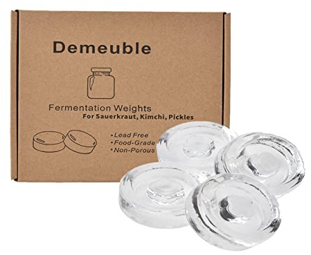 Wide Mouth Fermenting Weights,7cm Diameter, Pack of 4 Fermentation Glass Weights with Easy Grip Handle