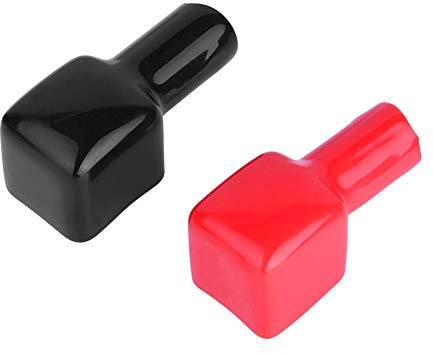Couvre-bornes de Batterie, Paire de Couvre-bornes de Batterie Rouge et Noir Accessoire de Remplacement Positif et Négatif, pour la Protection des Bornes de Batterie de Moto