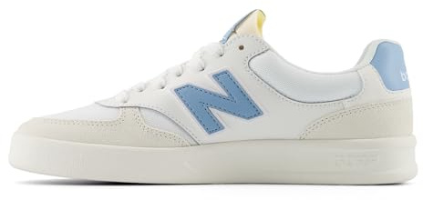 New Balance Men's 300 V3 Court Sneaker, Sea Salt/Chrome Blue/White, 9.5 M