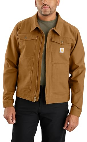 Carhartt Rugged Flex Veste en toile de canard à coupe décontractée pour homme, Marron, Large