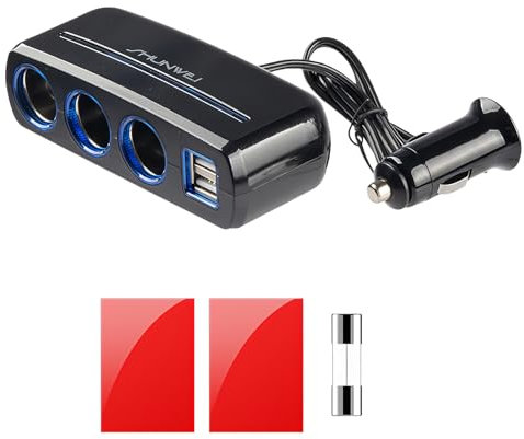 Chargeur Voiture, 3 Prises Allume Cigare Adaptateur, 120W 12V/24V Chargeur Voiture USB C, Chargeur Allume Cigare USB C Rapide pour Téléphone Portable Tablette, GPS, Dash Cam