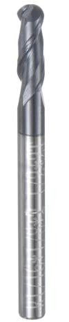 sourcing map Ball Nose End Mill CNC Router Bit, 1/16 Radius 1/8 Shank Solid Carbide TiAlN Coated Upcut Spiral 2 Flutes Cutter Milling Tool, 1/8 Dia 1-1/2 Total Length