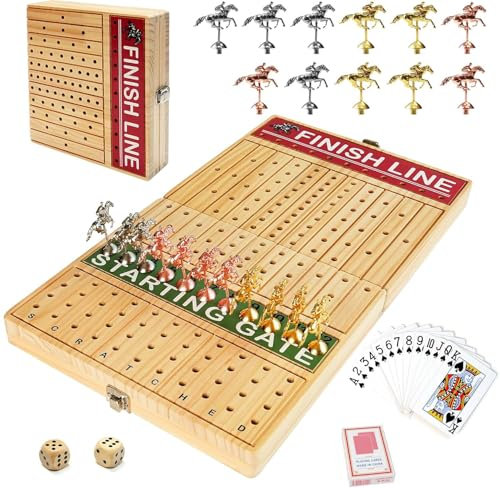 HEYOUTH Horse Racing Game,Pferderennen Brettspiel mit 11 Pferde,Familienspiele,Spiel des Jahres,Rush Hour Spiel,Tischspiele für Erwachsene Kinder,für Familien Partys
