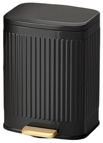 Poubelle Poubelle en acier inoxydable avec couvercle, poubelle à fermeture douce de 6/13 litres, seau à doublure amovible et pédale, for cuisine, salle de bain, salon Poubelle Cuisine(Noir,6L)