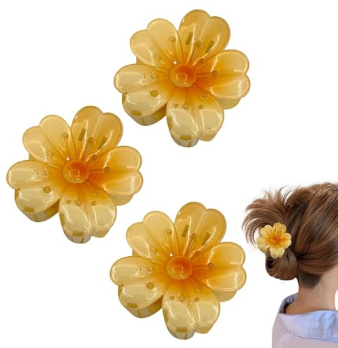 Clip di artiglio di fiori, fiori per capelli per le donne | 3x simpatiche mollette per capelli con fiori, floreali eleganti per le vacanze di fermagli per capelli, morsetti d
