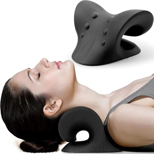 Coussin Cervical Ergonomique EVA LUNO, Étireur Cervical Neck Relax, Support Nuque et Épaules Portable, Confort Posture Maison Bureau Voyage