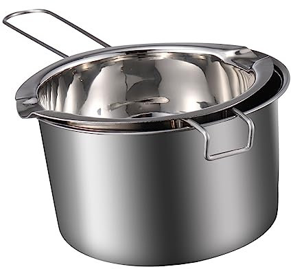 Garneck Melting Pot Double Boiler Pot in Stainless Steel for Chocolate Fondue Cheese Easy to Use