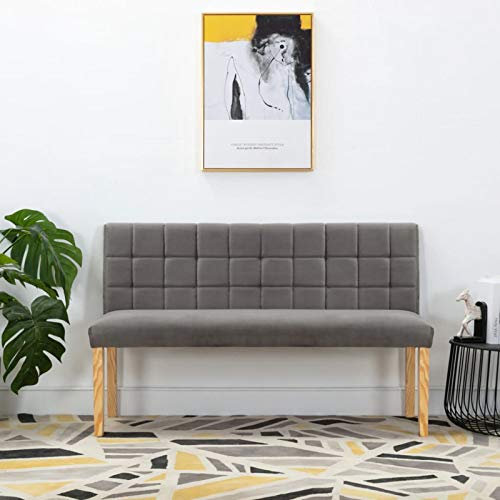 Brokky Bank 140 cm Grau Samt Eckbank Esszimmer Entryway Bench Sitzbank Esszimmer Sitzbank KüChe