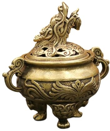 Yaztauho Räucherschale, Räucherschale,Räuchergefäß aus Kupfer mit Deckel, Räuchergefäß aus Holzkohle - Vintage Kegel-Räucherstäbchenhalter für Arbeitszimmer, Meditationsräume, Schlafzimmer, Zuhause