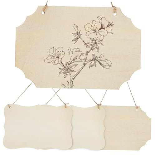 BATHVEVE 4stücke Holzschilder Zum Aufhängen Holztafeln Für Basteln Unbehandelte Holzscheiben Als Wanddekoration Hängende Holzbretter Für Türschilder Leere Holzplatten Zum Malen