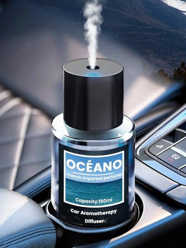 160ml Grande Capacità Profumatore per Auto Diffusore Auto con 160ml Profumo (Oceano), dura da 9 a 12 Mesi, Auto On/Off, Atomizzatore ad Ultrasuoni, Regolabile con 3 Modalità, BJ 003