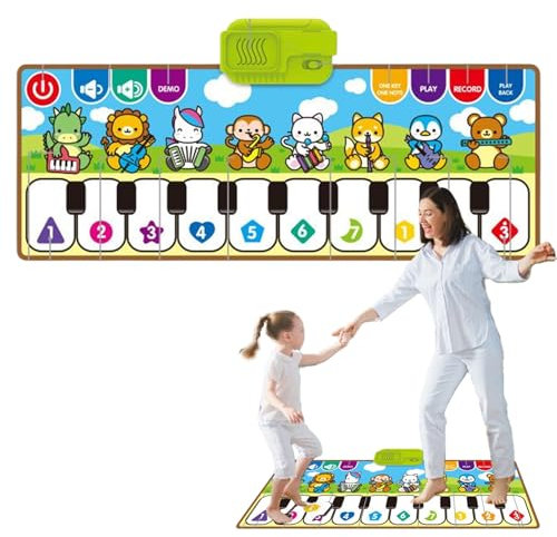 Wezalget Floor Piano Matte, Kleinkind Klaviermatte | Kinder Klavier und Tanzfläche | Mädchenentwicklung Elektronischer Teppich mit Instrumenten Effekte interaktiv für den Kindergarten, Reisen