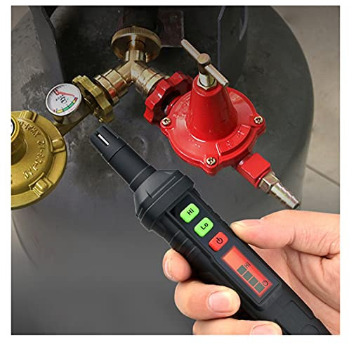 Detector de Gas Natural Tipo de lápiz Detector de Fugas Monitor de medidor de Gas Combustible Monitor for Alarma Audible Visible for el hogar HT61 Alarma de Gas Industrial
