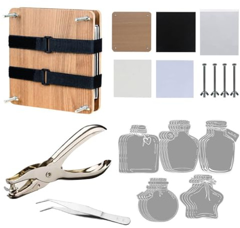 Kasoyo DIY Flower Pressing Kit, 6.0“x 6.0”, 20PCS Transparent Can Sticker Set Material Package, Making Tools,Plant Preservation and Drying Book
